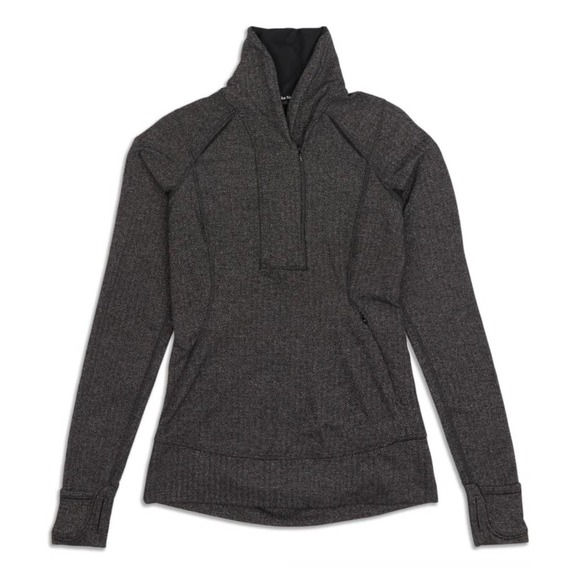 Lululemon Think Fast Pullover Women’s Herringbone Zip Front Sweatshirt - Picture 1 of 10